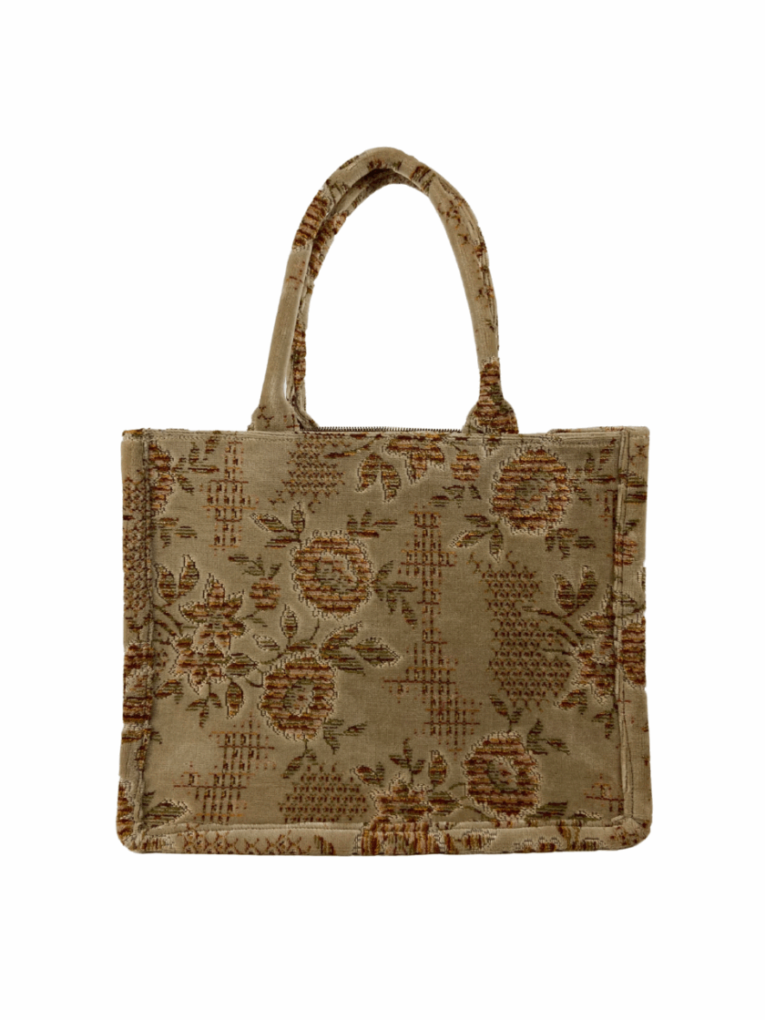 Cotton Carpet Handbag with Zipper – Modern Stylish  Handcrafted