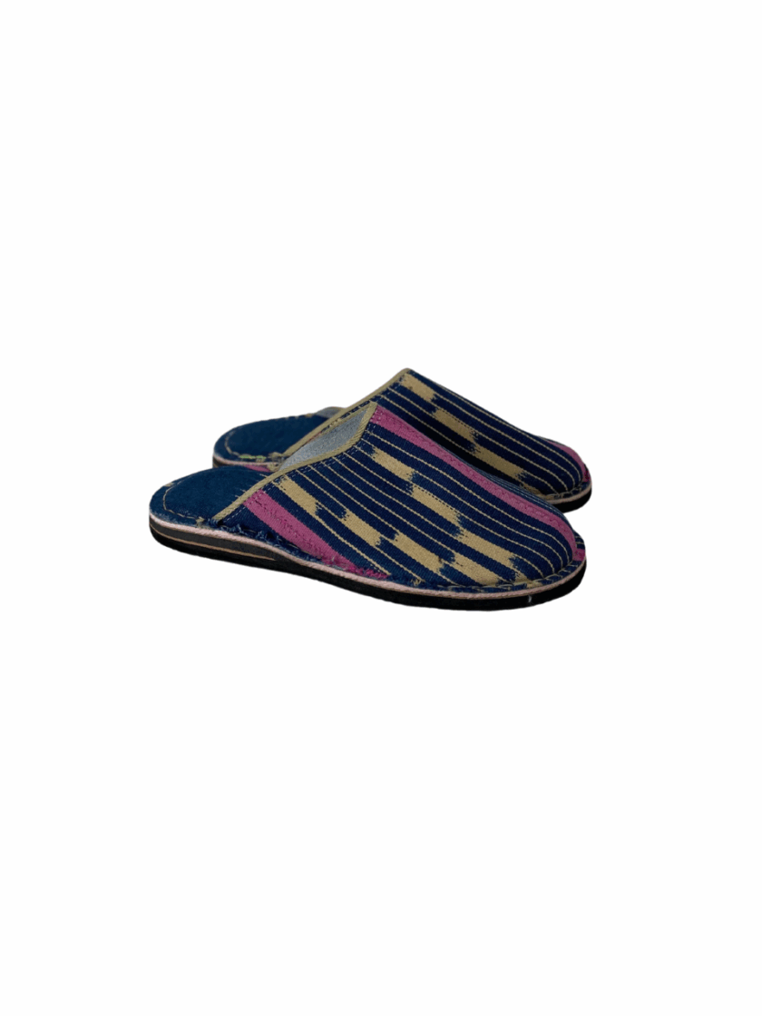 Colorful Moroccan Balgha – Artisan Fabric Slippers - Image 2