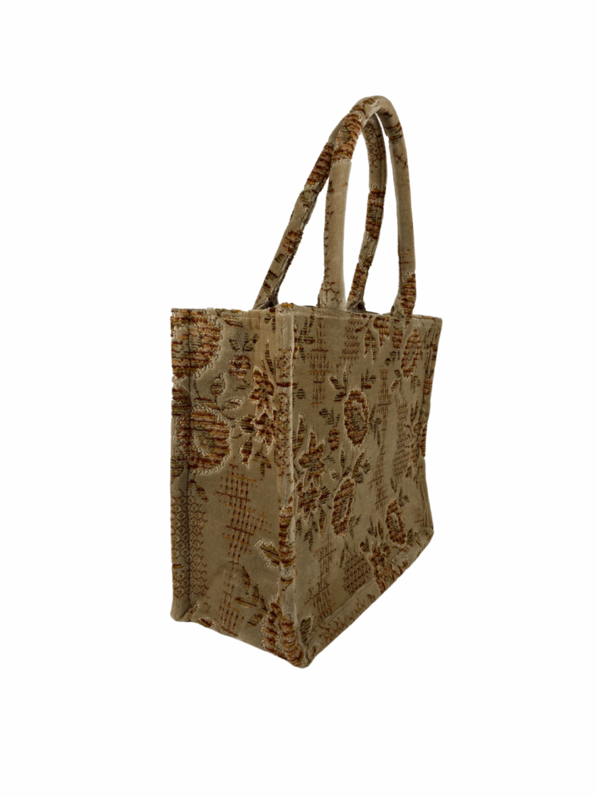 Cotton Carpet Handbag with Zipper – Modern Stylish  Handcrafted - Image 2