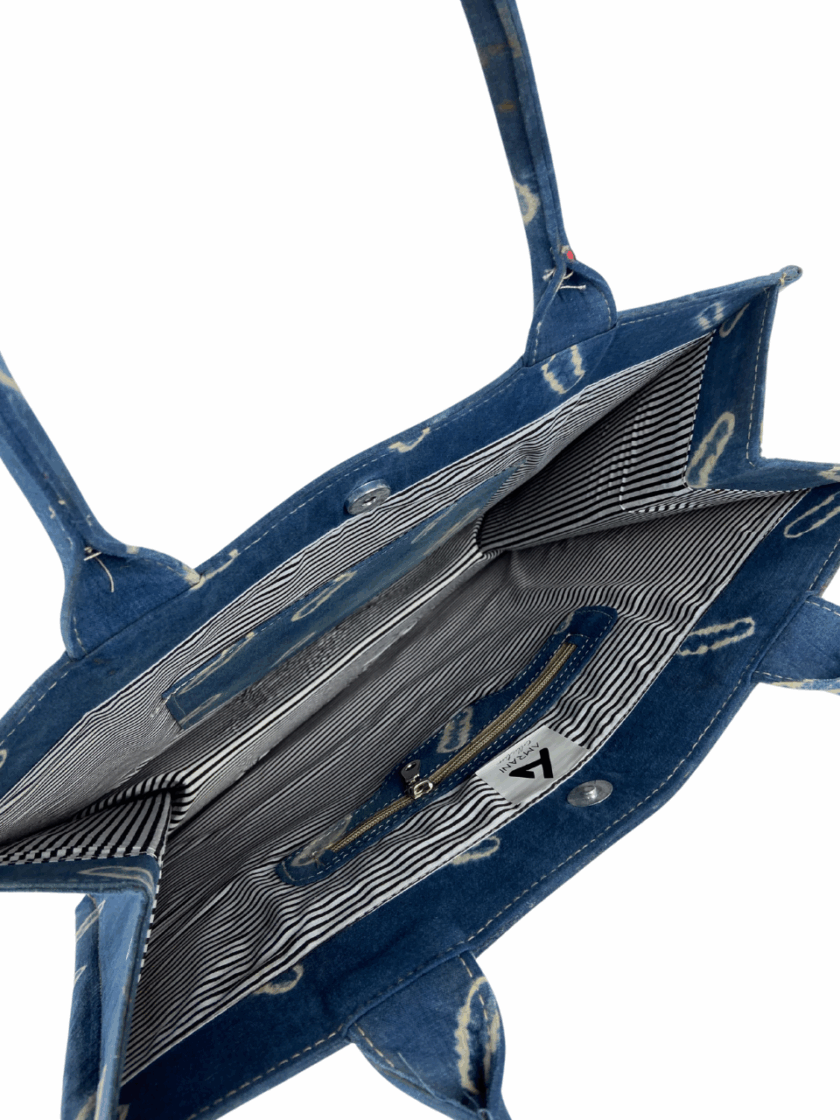 African Style Denim Handbag – Bold, Modern & Handmade - Image 4